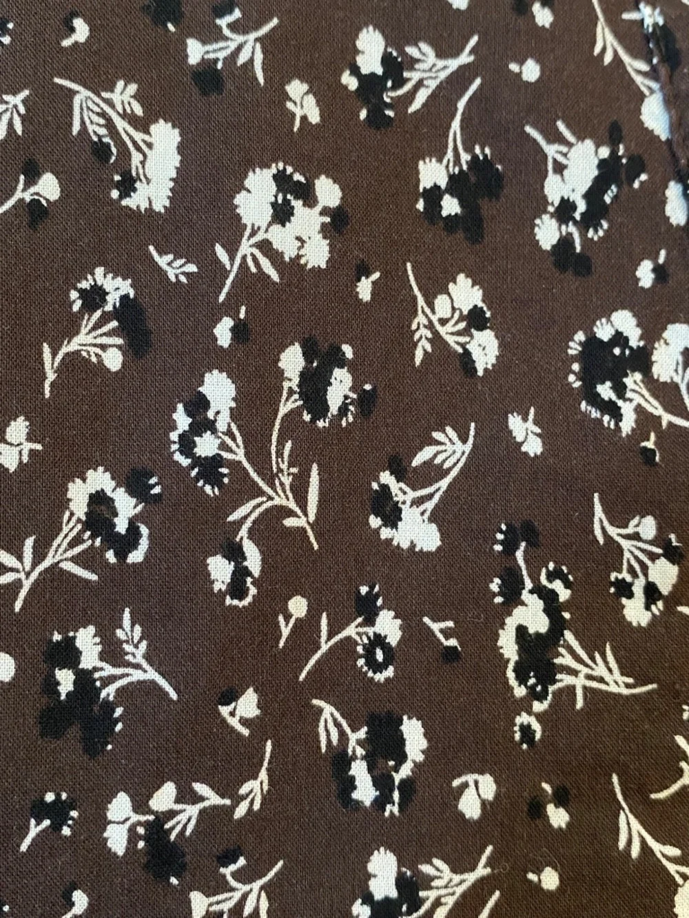 Madewell V-Neck Long-Sleeve Dark Carob Floral Top Size Large
